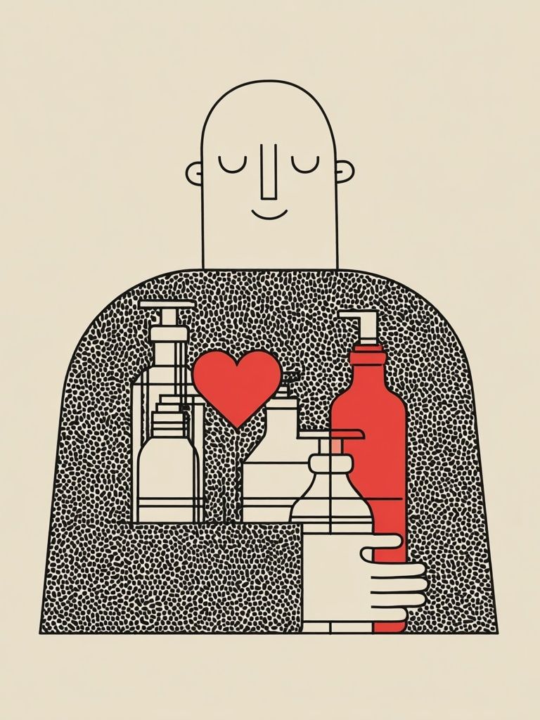 Abstract Love and Bottles Poster. poster — illustration art