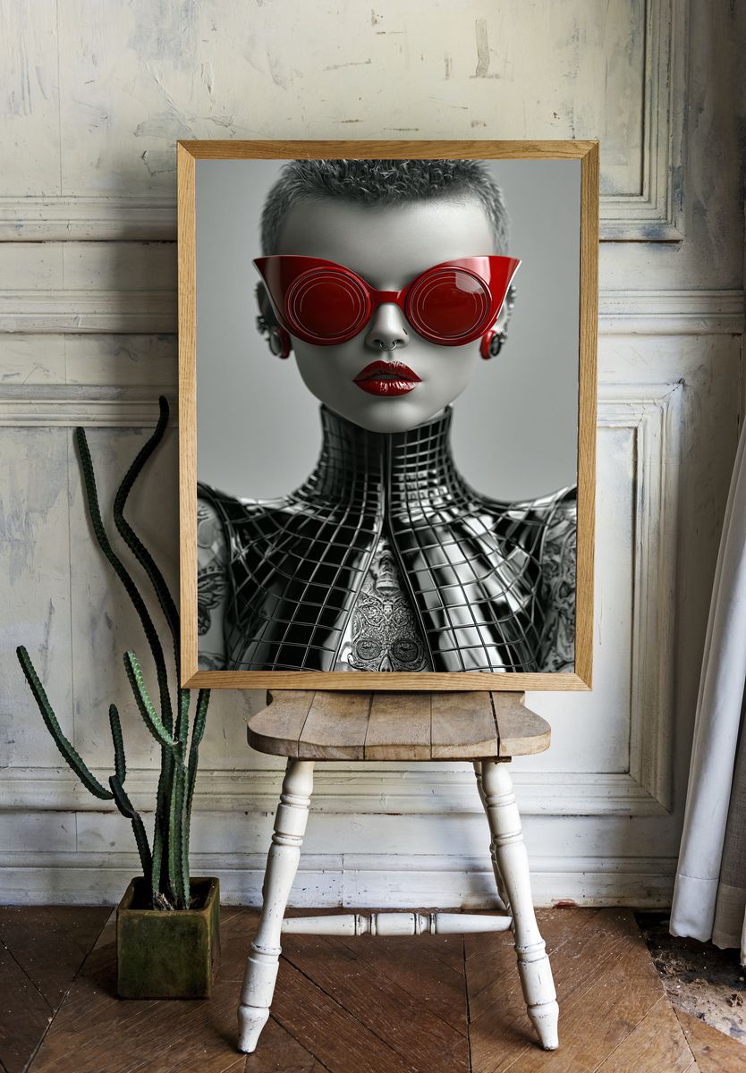 Cyberpunk Portrait Poster. room preview