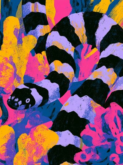 Neon Coral Reef Abstract Poster. poster