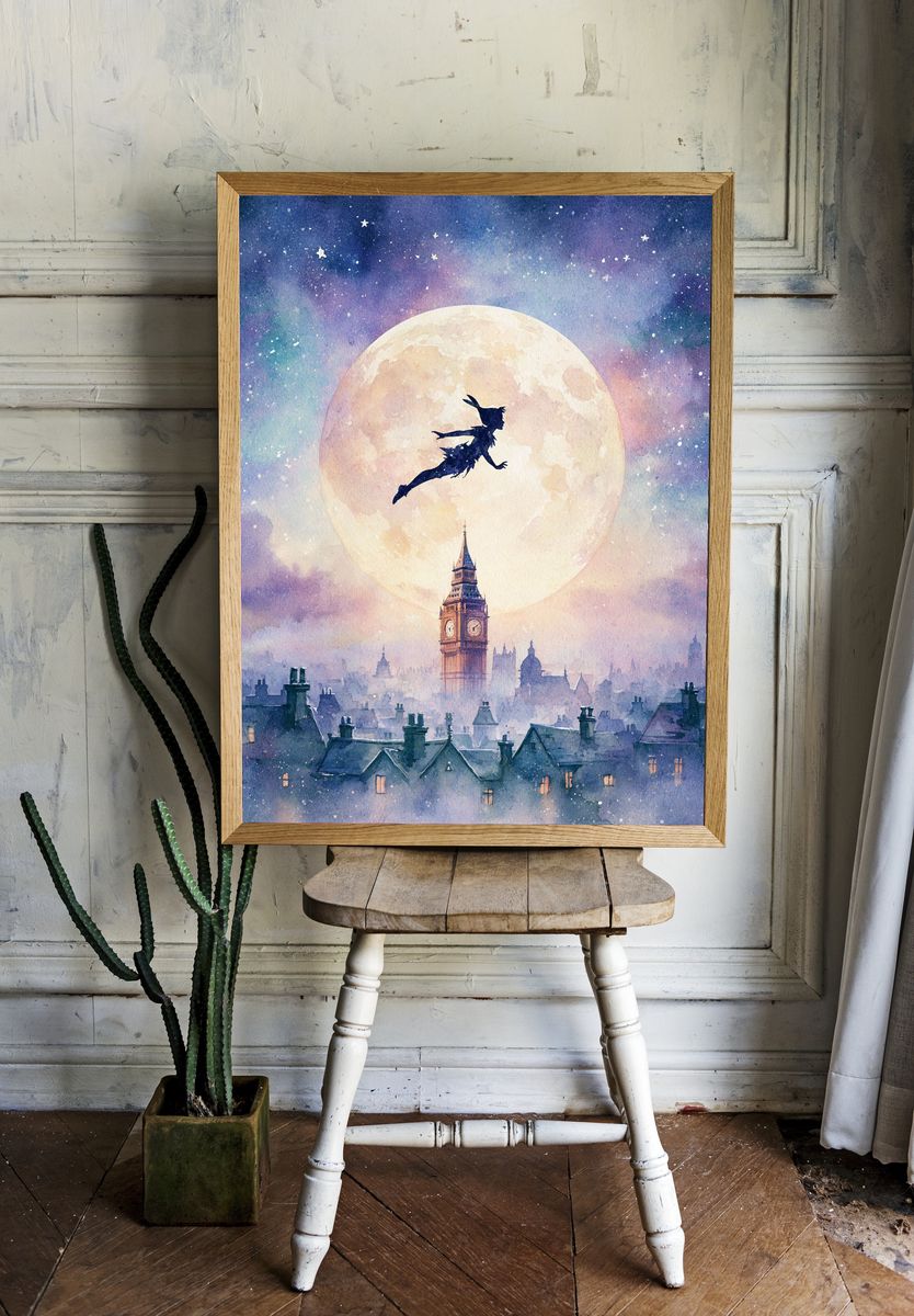 Peter Pan Over London Print. room preview