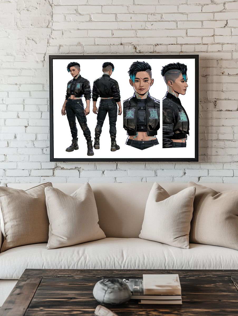 Cyberpunk Character Sheet Poster. room preview