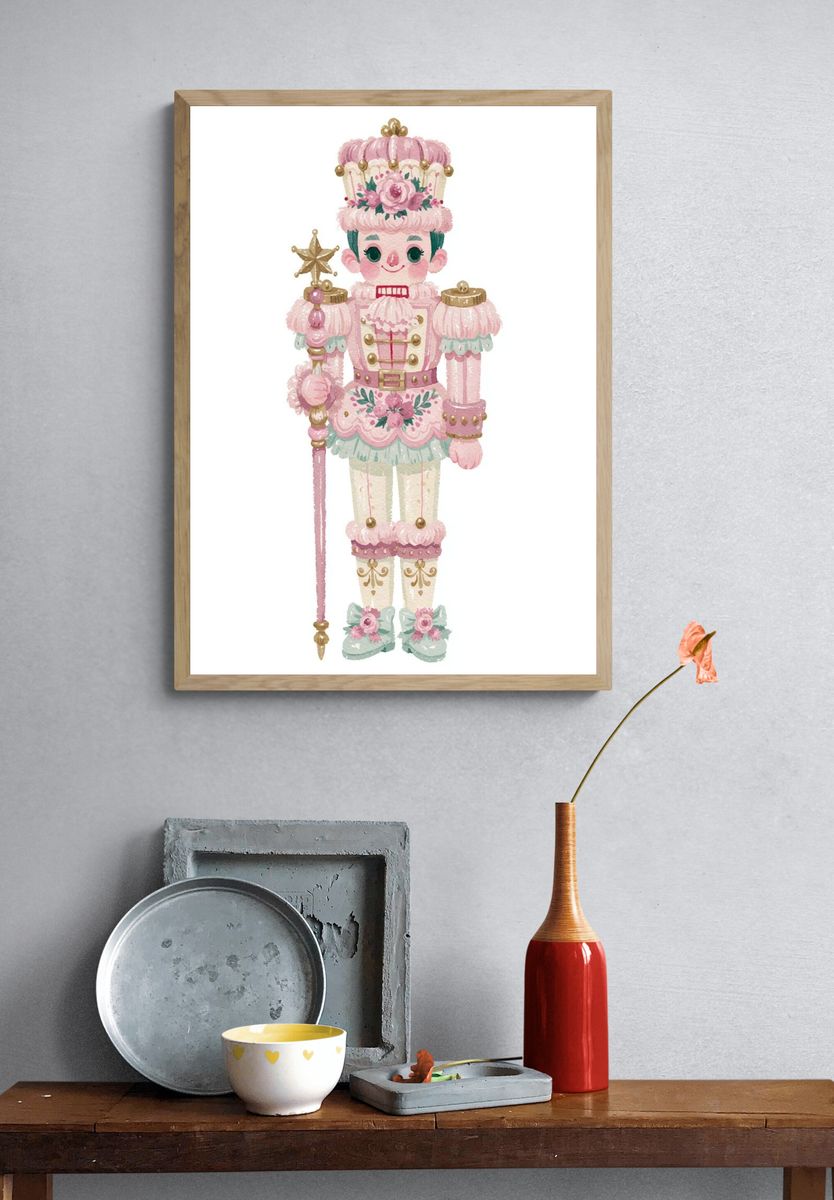 Picnic Basket Watercolor Poster. — room view 3