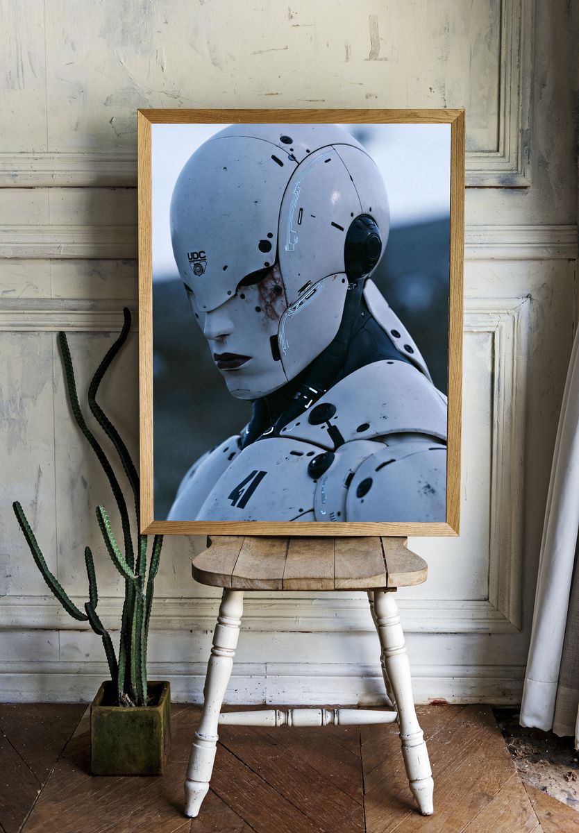 Cyborg Portrait Sci-Fi Print. — room view 1