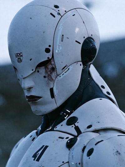 Cyborg Portrait Sci-Fi Print.