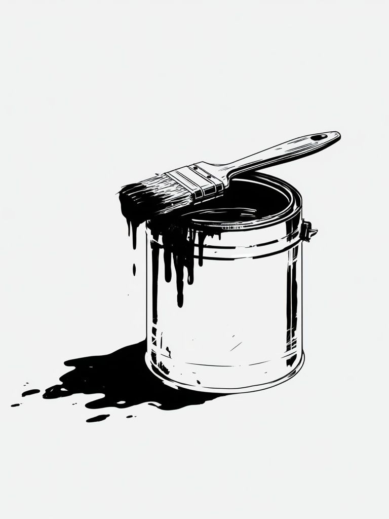 Paint Can Ink Illustration Poster. poster detail