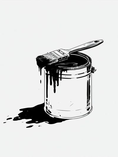 Paint Can Ink Illustration Poster. poster