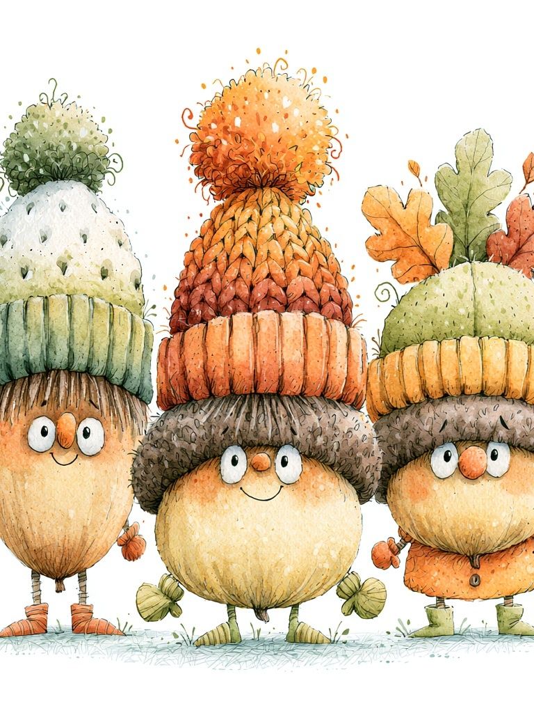 Autumn Acorn Friends Illustration Poster. poster — illustration art