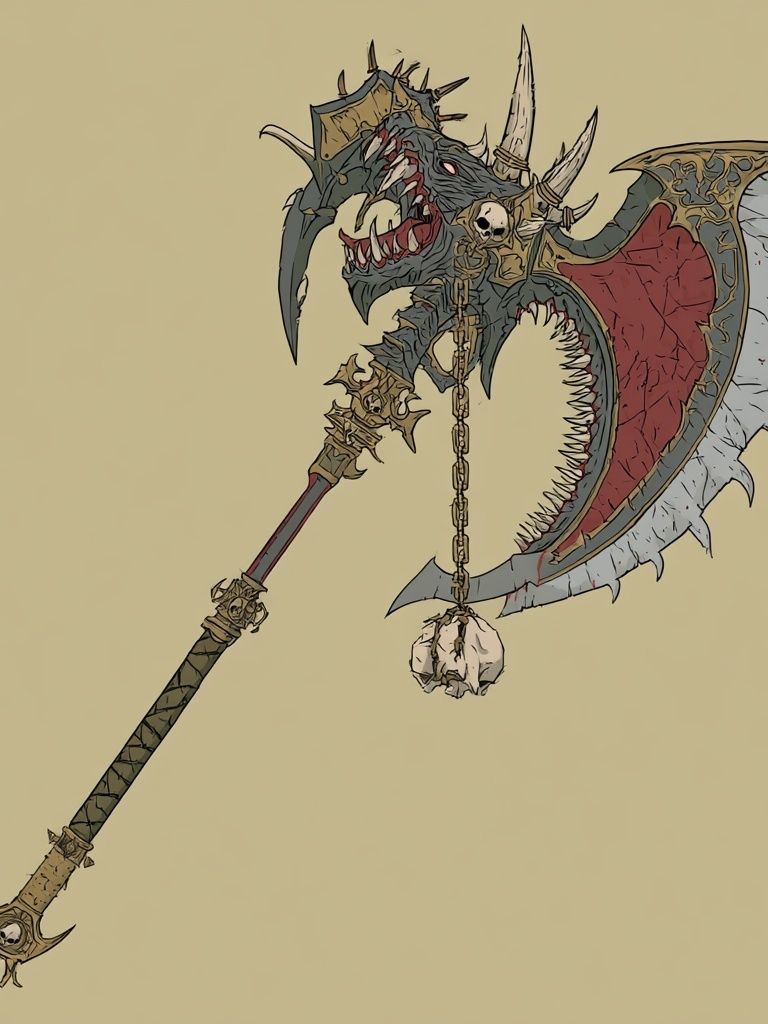 Demonic Dragon Axe Illustration Poster. poster — illustration art