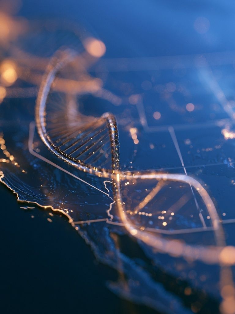 Glowing DNA Helix Illustration Poster. poster detail