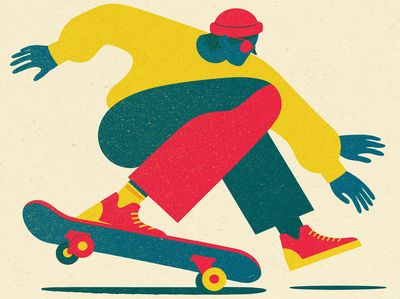 Skateboarder Motion Illustration Poster. poster print