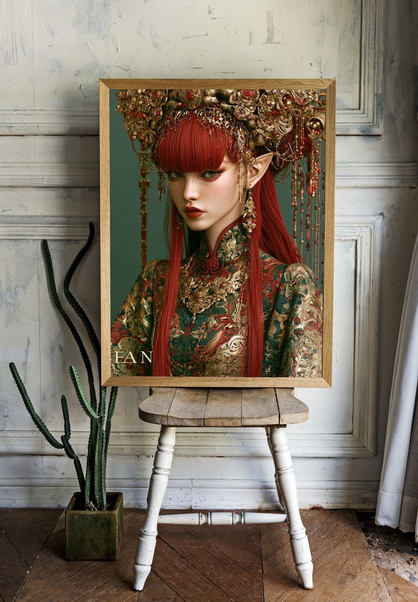 Qeean Fantasy Portrait Poster. — room view 1