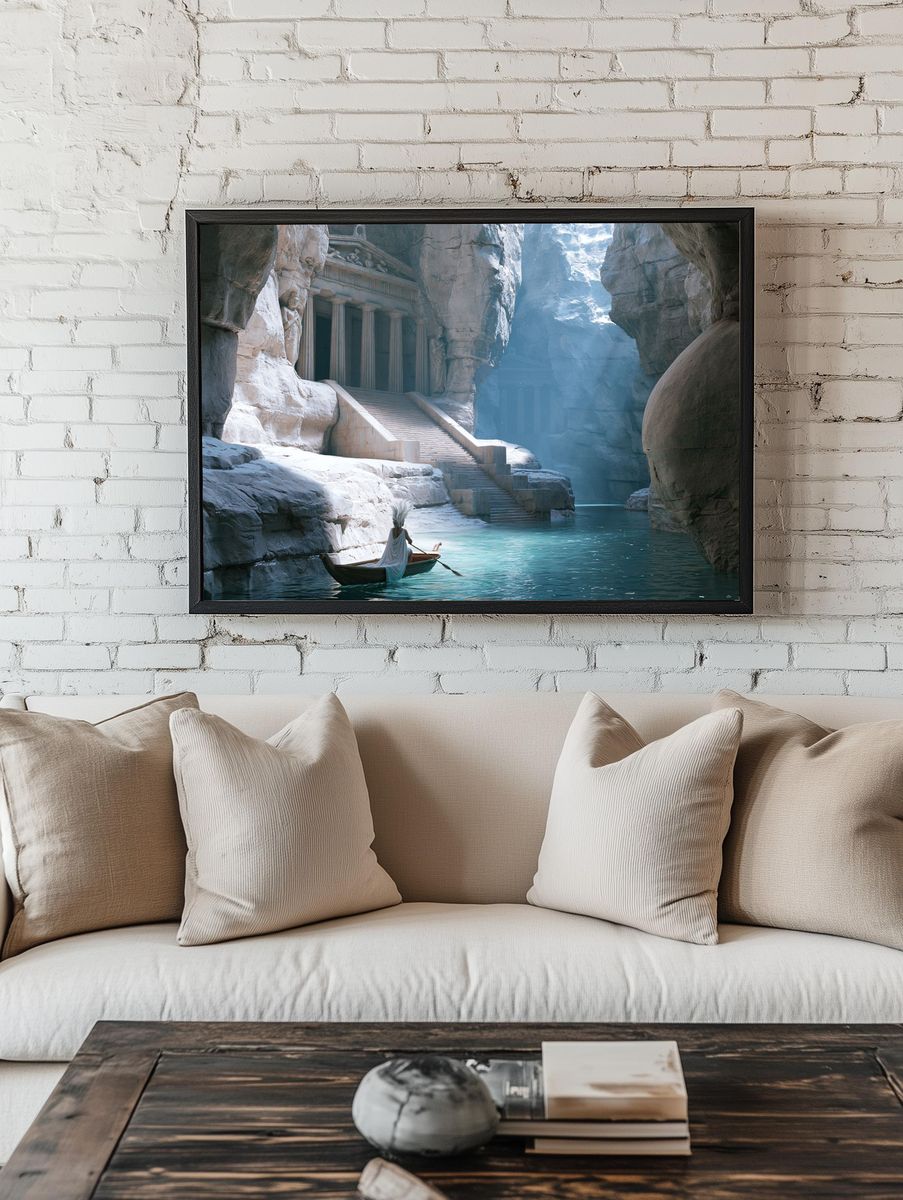Mythic Canyon Temple Print. room preview