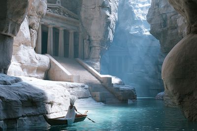 Mythic Canyon Temple Print. poster print