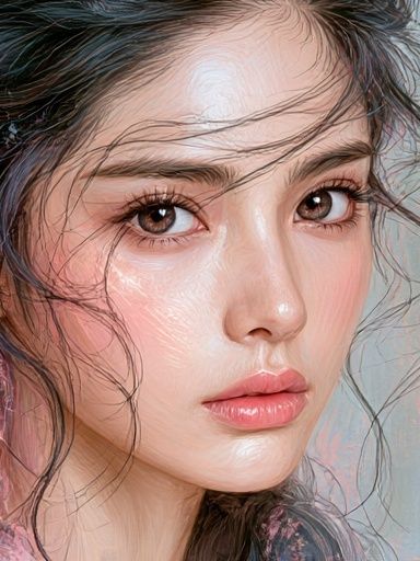 Dreamy Portrait Illustration Poster. poster detail