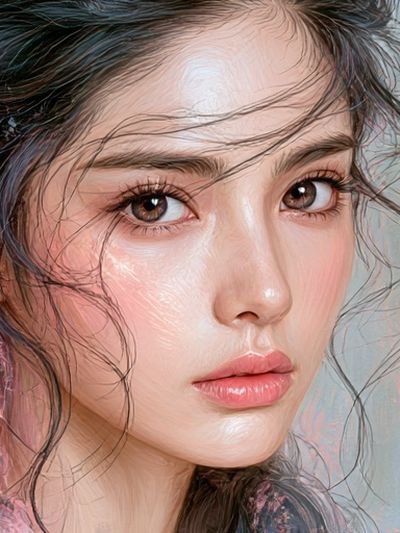 Dreamy Portrait Illustration Poster. poster