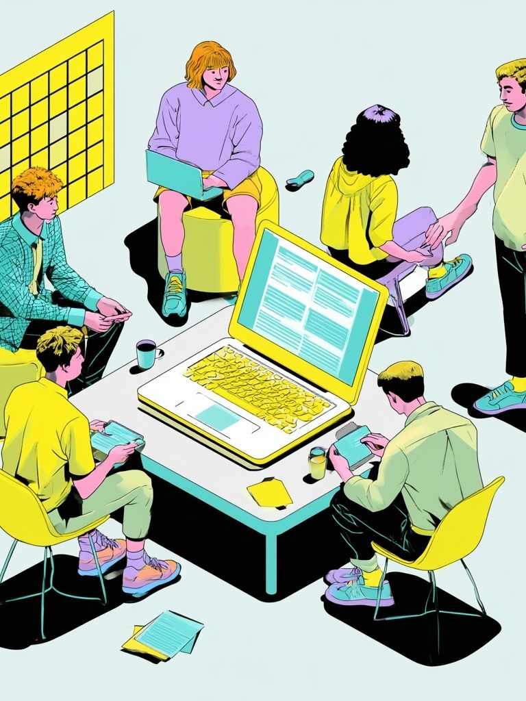 Creative Teamwork Illustration Poster. poster detail