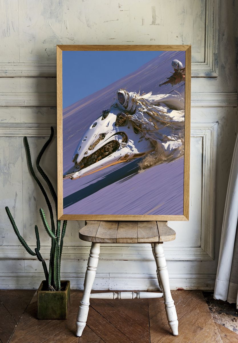Desert Rider Digital Art Poster. — room view 1