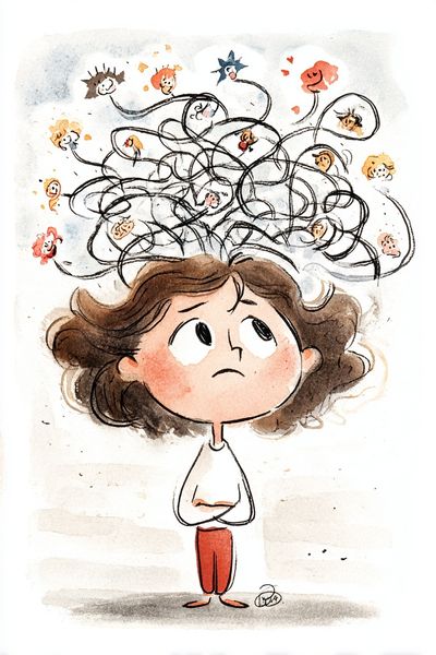 Anxious Child Watercolor Print. poster