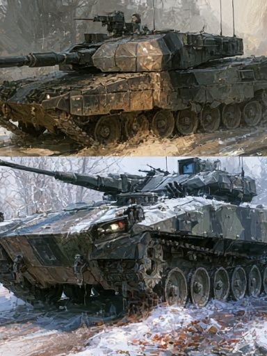 Armored Tank Winter Scene Poster. poster detail