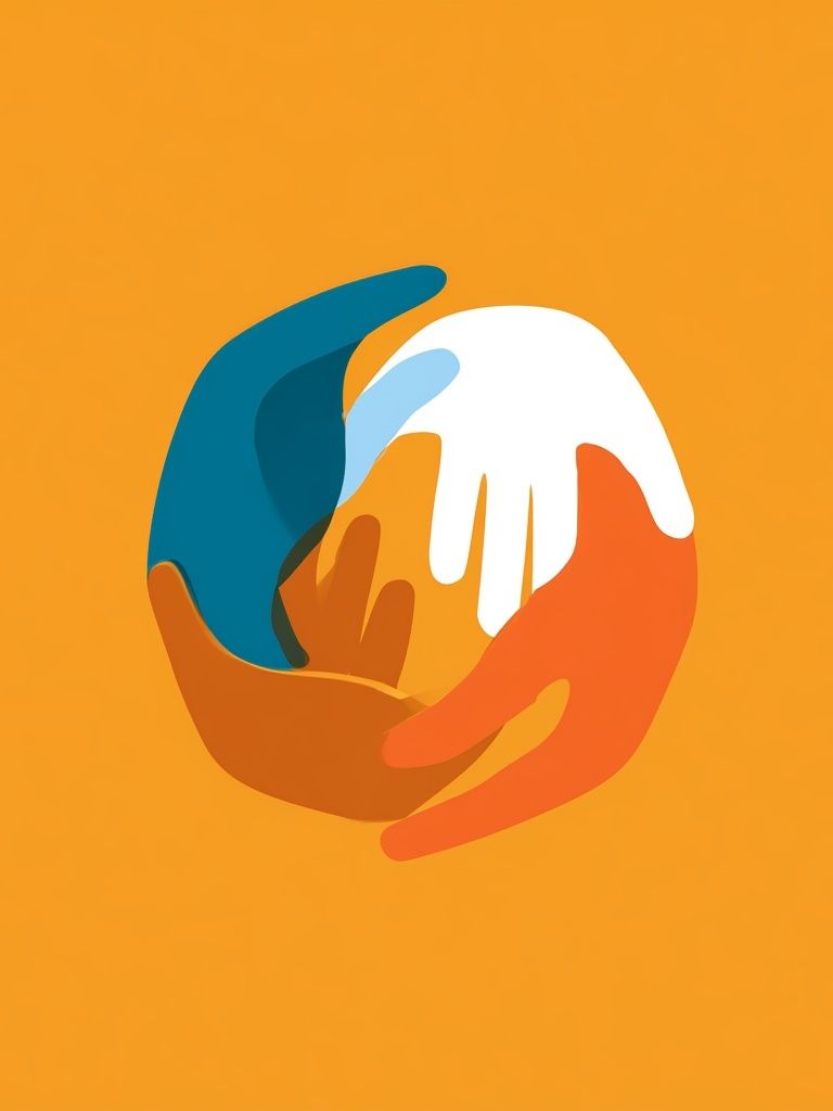 Abstract Hands Circle Poster. poster — illustration art