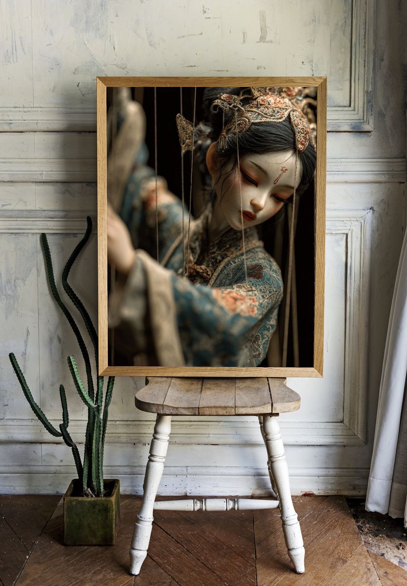 Puppet Portrait Illustration Poster. — room view 1
