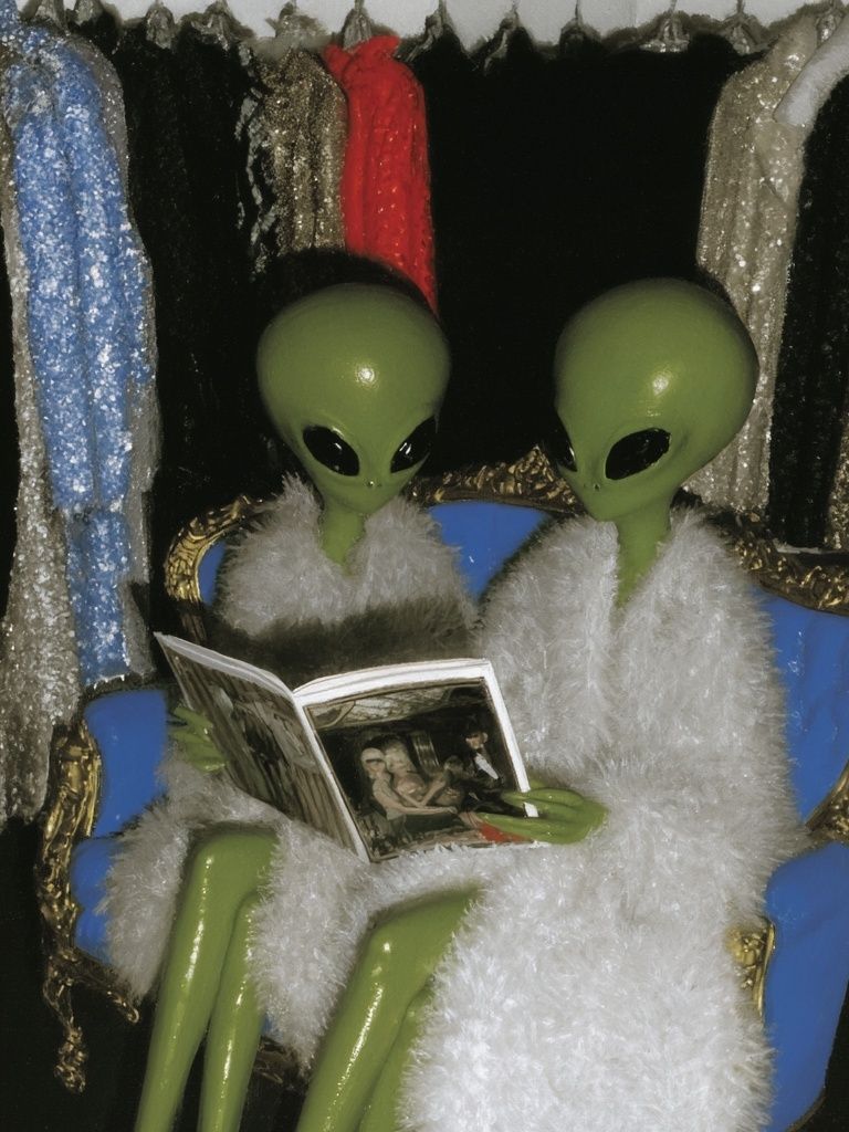 Alien Reading Portrait Print. poster detail