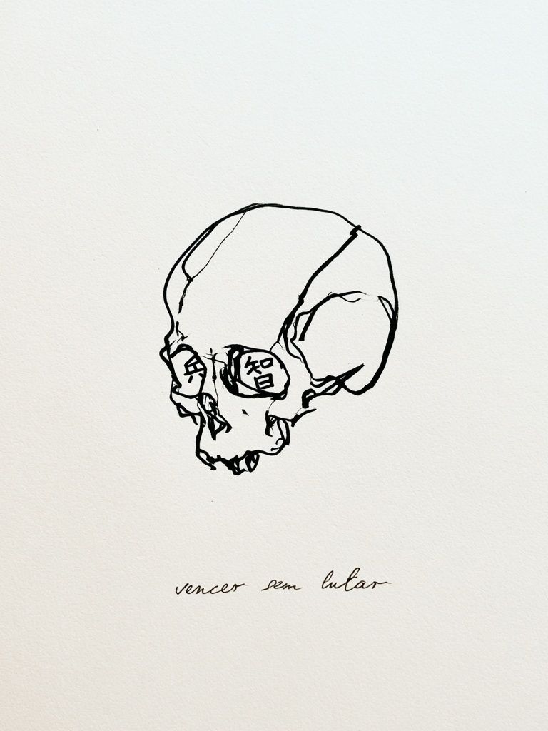 Skull Line Art Print. poster — illustration art