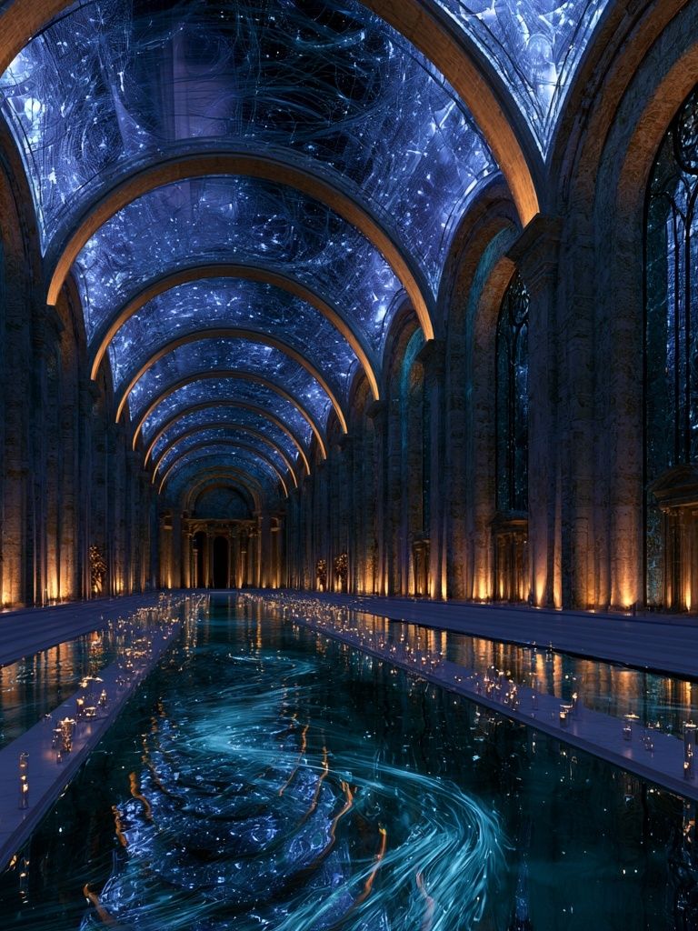 Celestial Hallway Fantasy Print. poster detail