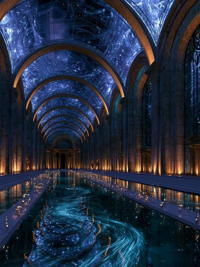 Celestial Hallway Fantasy Print.