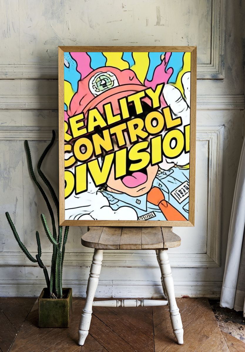 Reality Control Division Pop Art Poster. room preview