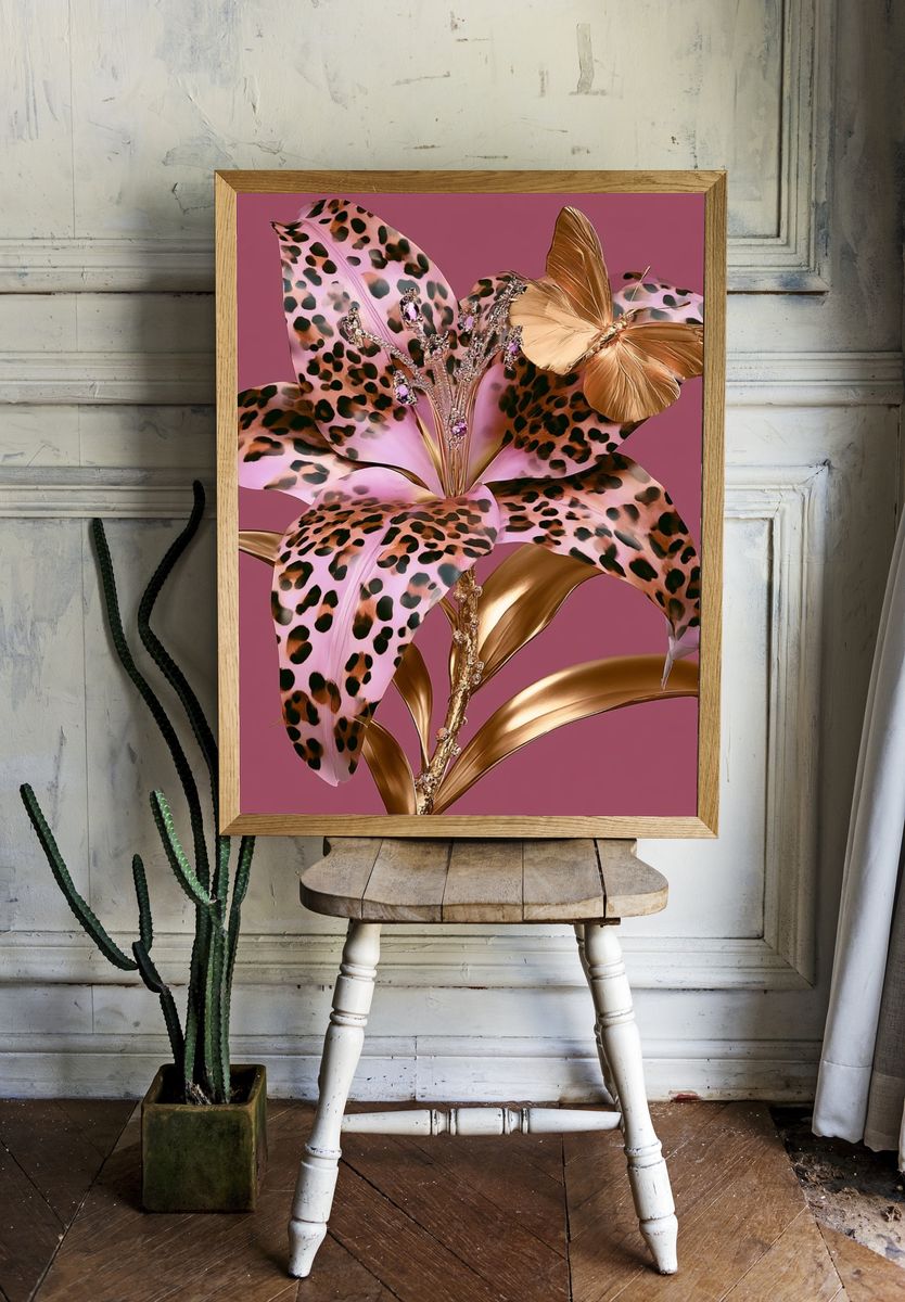 Leopard Lily Butterfly Poster. — room view 1