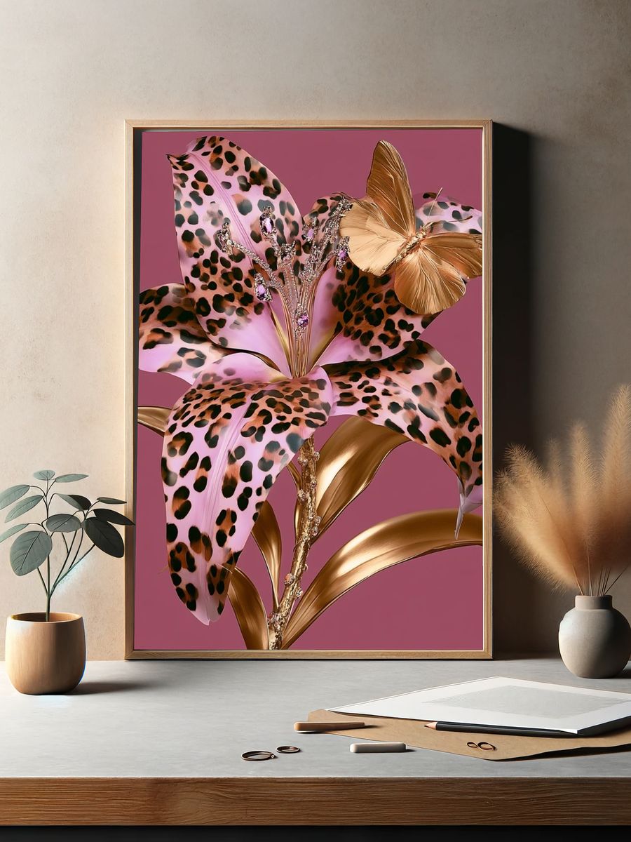 Leopard Lily Butterfly Poster. — room view 2