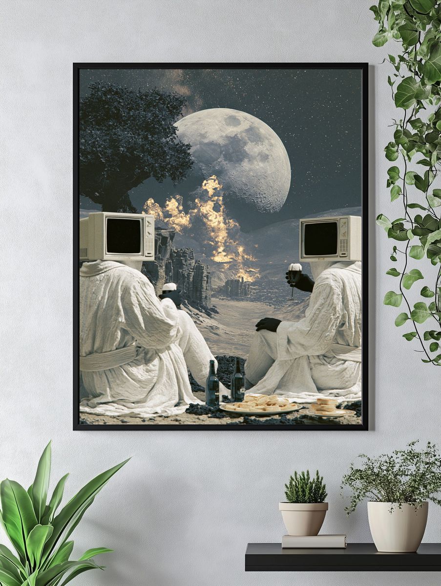 Surreal Moonlit Picnic Poster. — room view 4