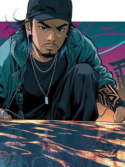 DJ Portrait Neon Illustration Poster. poster