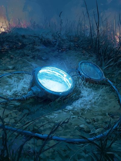 Glowing Goggles in the Grass Illustration Poster.