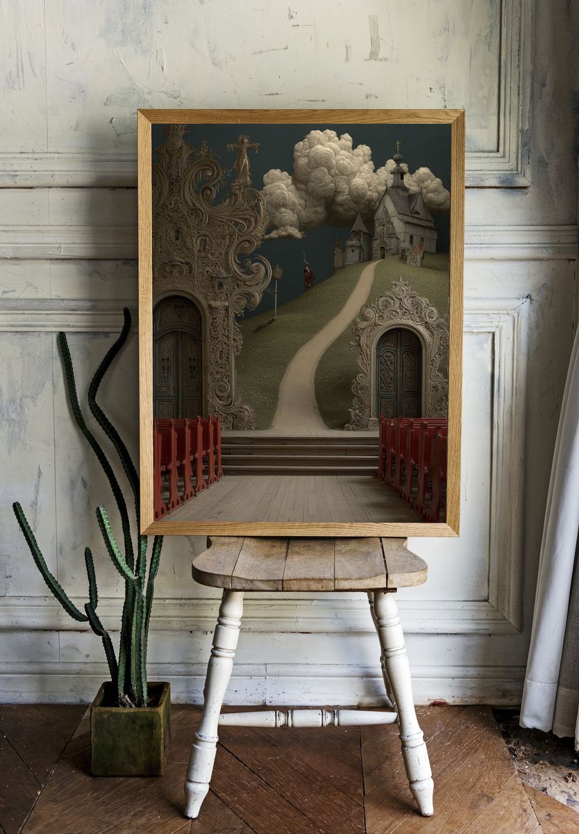 Surreal Chapel Path Print. — room view 1