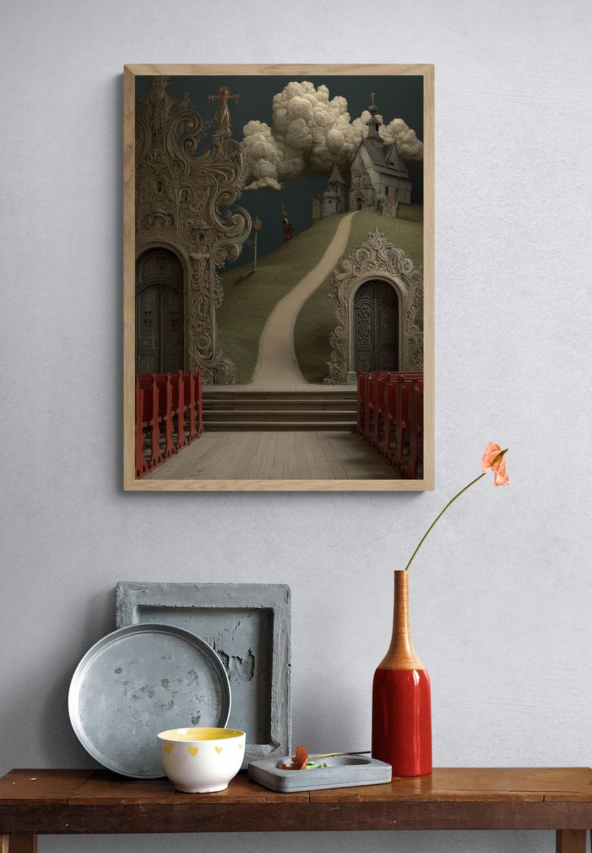 Surreal Chapel Path Print. — room view 3