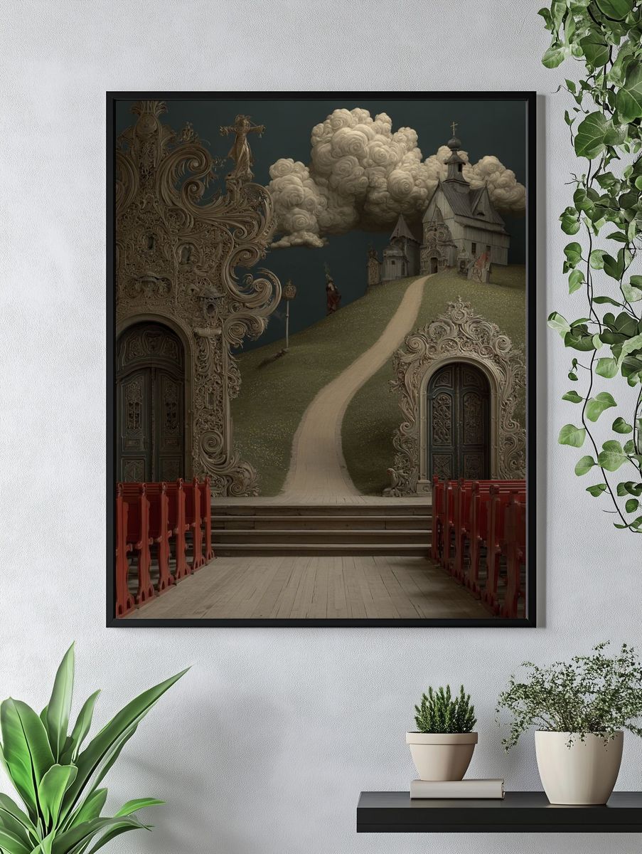 Surreal Chapel Path Print. — room view 4