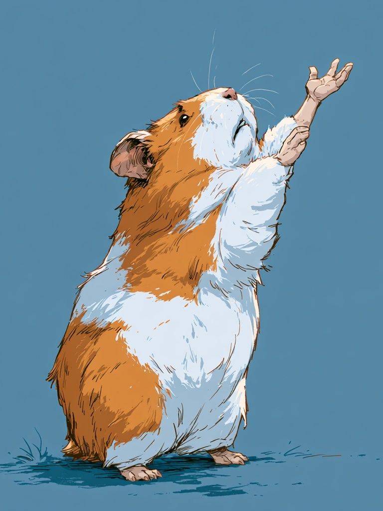Hamster Illustration Poster. poster detail