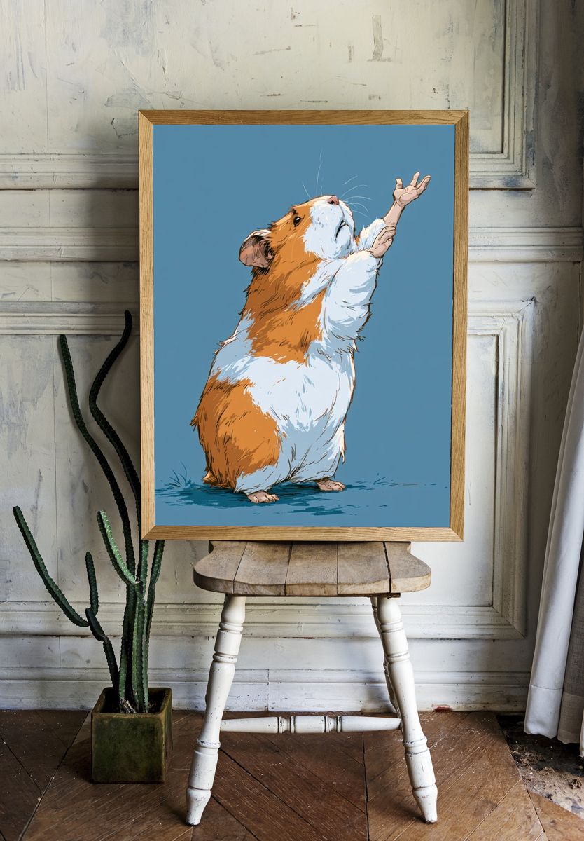 Hamster Illustration Poster. — room view 1