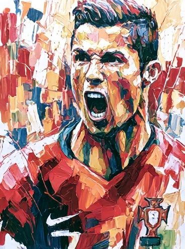 Cristiano Ronaldo Portrait Illustration Poster. poster — illustration art
