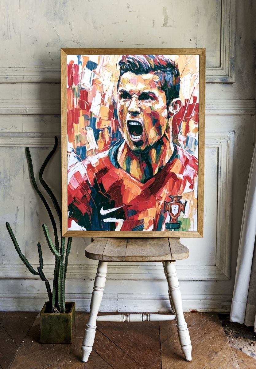 Cristiano Ronaldo Portrait Illustration Poster. — room view 1
