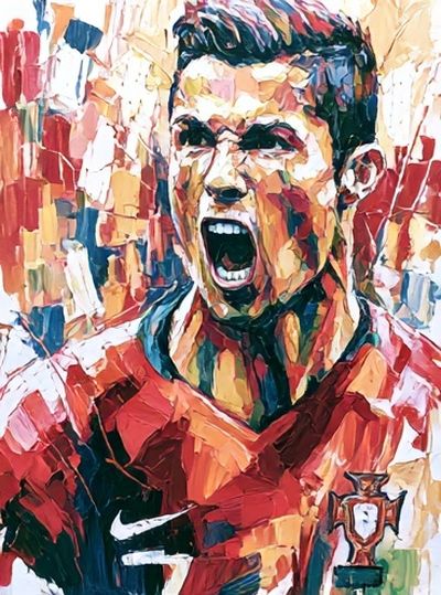 Cristiano Ronaldo Portrait Illustration Poster.