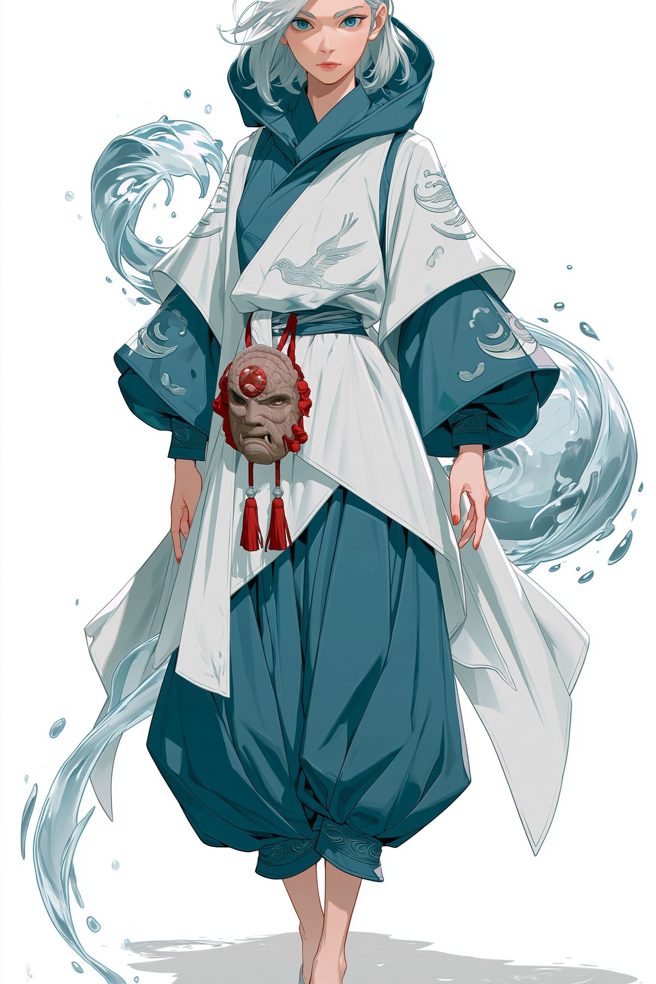 Water Spirit Warrior Illustration Poster. poster detail