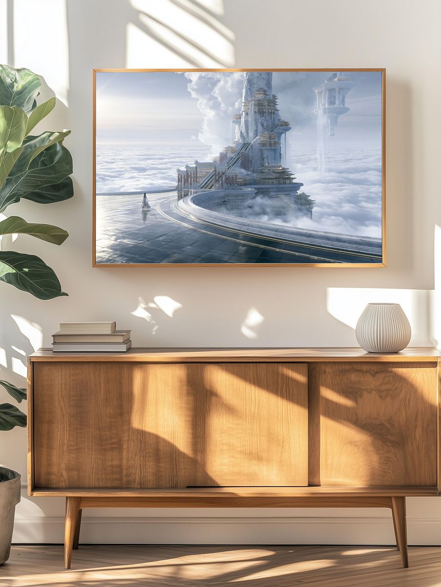 Celestial Cloud Temple Print. — room view 3