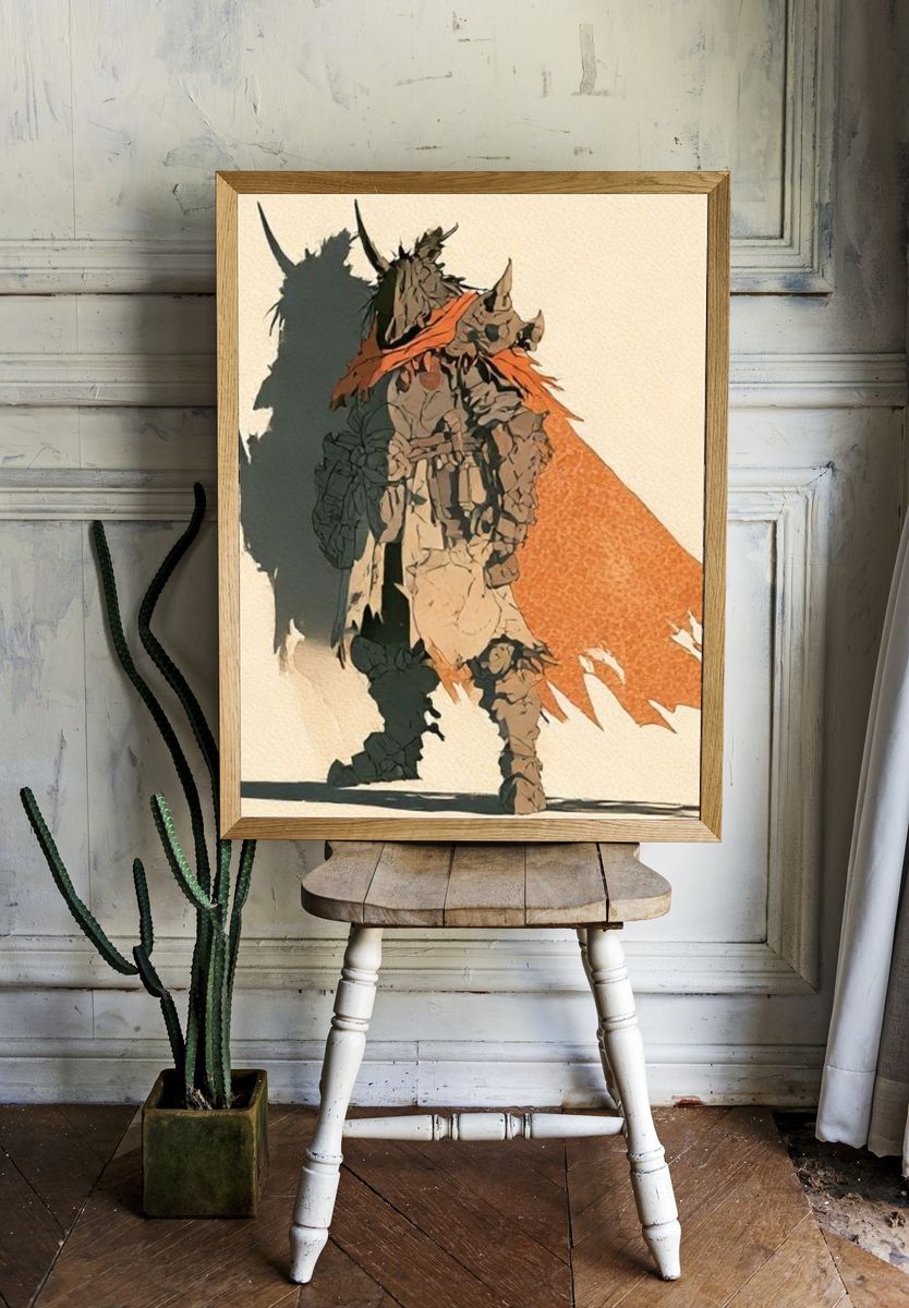 Armored Warrior Illustration Poster. room preview