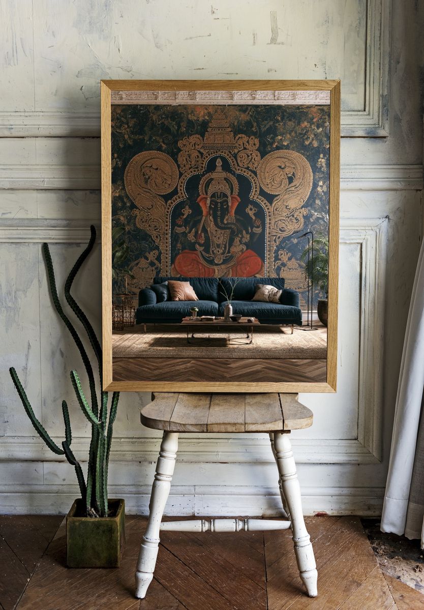 Ganesha Ornate Illustration Poster. — room view 1