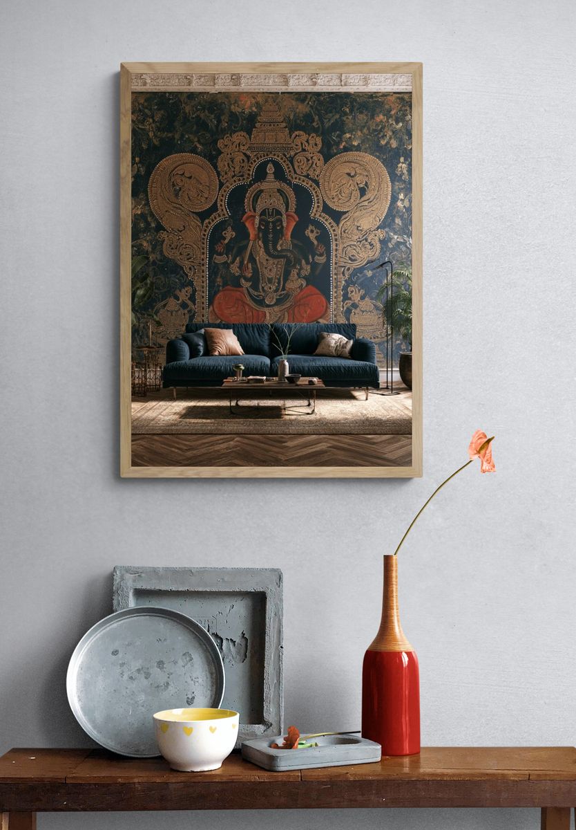 Ganesha Ornate Illustration Poster. — room view 3