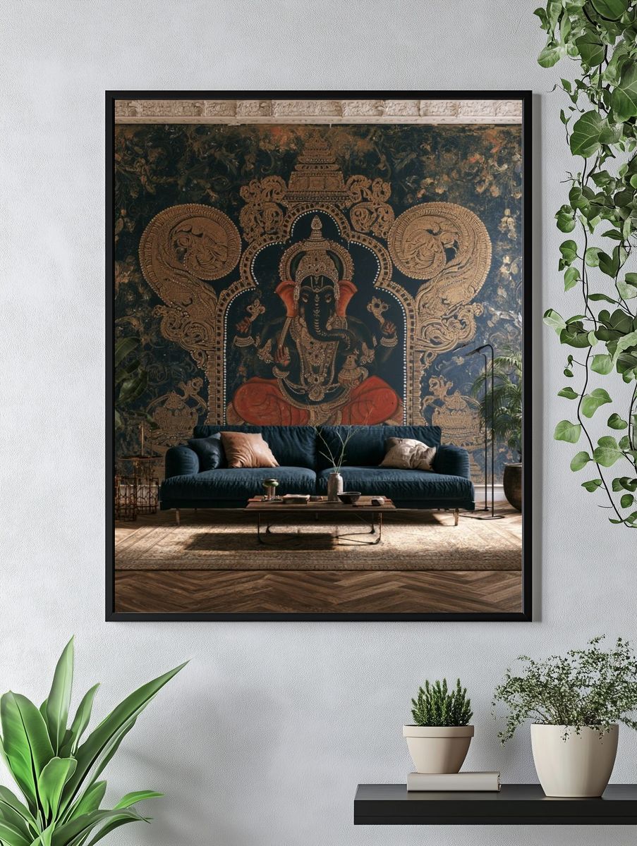 Ganesha Ornate Illustration Poster. — room view 4