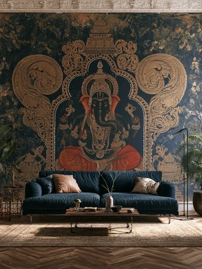 Ganesha Ornate Illustration Poster.